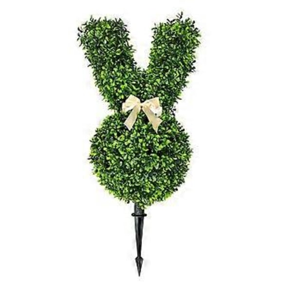 Konstgjord Kanin Topiary Växt 55cm Grön Påskhare Topiary Träd Faux Buskväxter med Markspik för Hem Gård Gräsmatta Påskdekoration