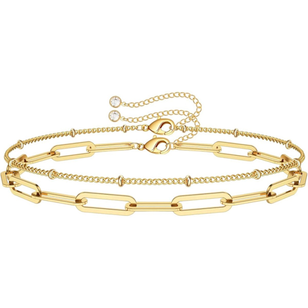 Smalta Gyllene Armband för Kvinnor, 14K Guldpläterat Justerbart Lager