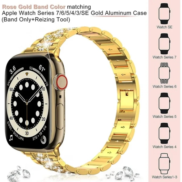 Gold Apple Band 38mm 40mm 41mm Series 8 7 6 5 4 3 2 1 SE Women's