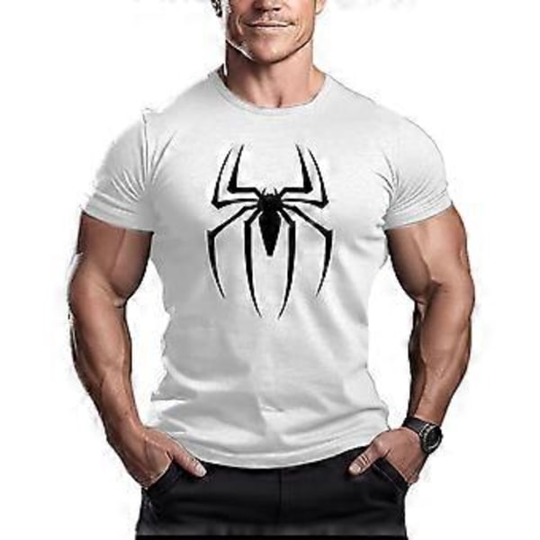Spider-Man treenipaita lyhythihaisena miehille (S valkoinen)