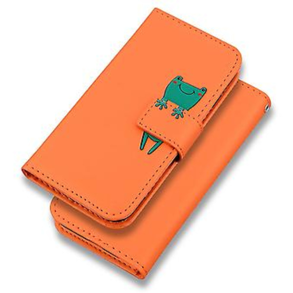 Telefonhus med Bjørn Mønster til Redmi Note 10 Pro med Kortlomme, Snøre, PU Læder Materiale, Pengepung Funktion, Hjørne Faldbeskyttelse (Orange)