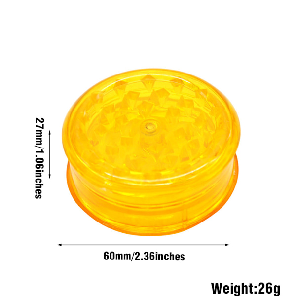 Sett med 4 plastgrinder – 4-delt grinder – Krydderkvern – Urtekutter