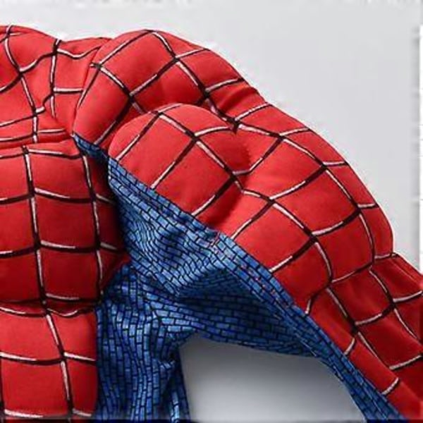 Spider-Man Muskeldragt Cosplay Kostume Festlig Udklædningssæt (110-120cm)