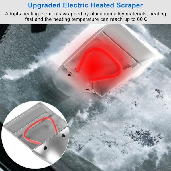 12V 18W lämmitetty jääraappa, sähköisesti lämmitetty 60 ℃:ssa, automaattinen