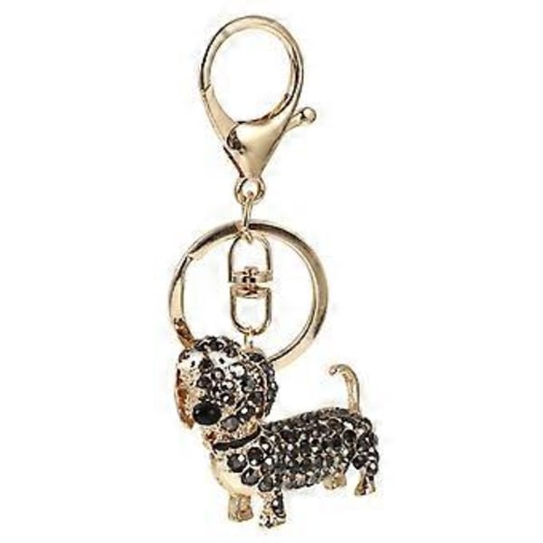 Zinklegering Gravhund Hund Krystal Rhinestones Nøglering Dekorativ Nøglering Nøglevedhæng Dekoration Ornamenter Til Håndtaske og Bil Pyntegenstand Souvenir Gi