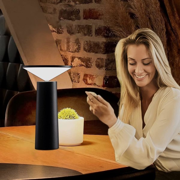 Wireless Table Lamp, USB Rechargeable Desk Lamp, Cordless Dimmabl