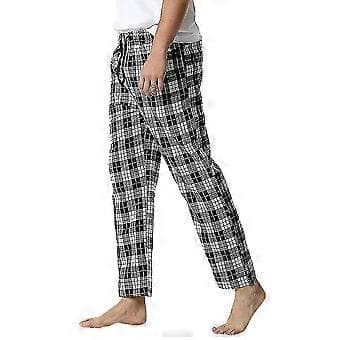 Herreternet bomulds pyjamasbukser/YY(M Sort Hvid)