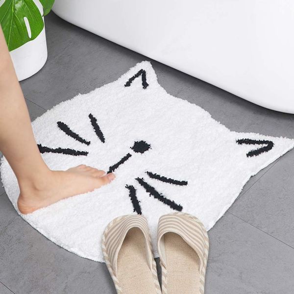 Badmatta tecknad katt absorberande halkfri fluffig badmatta vardagsrum