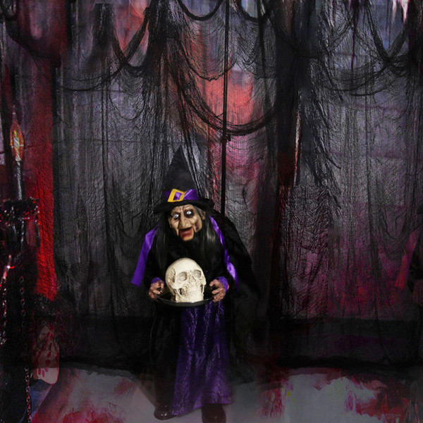 (80*400CM) Halloween spökfestival dekoration gasväv svart gasväv