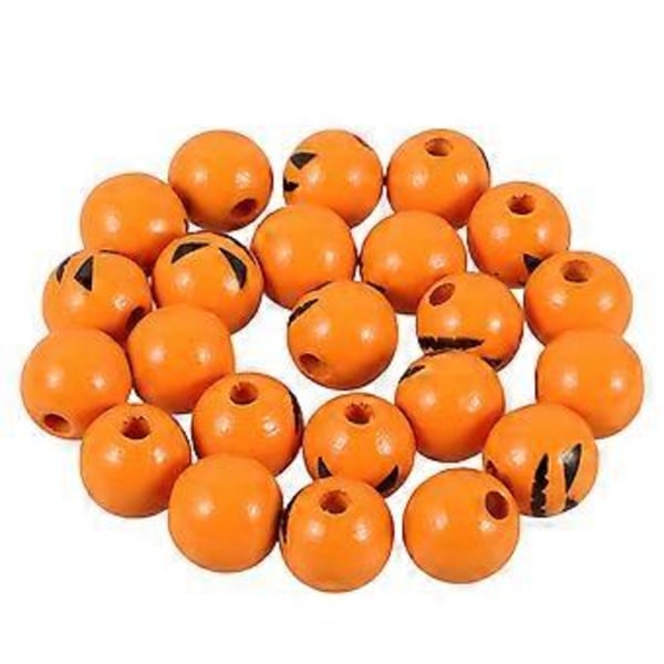 50 st Halloween Träpärlor Lösa Pärlor Distanspärlor För DIY Hantverkstillverkning