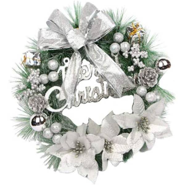 Julekrans Glædelig jul fyrre Juleblomst bær Sløjfe Kugle
