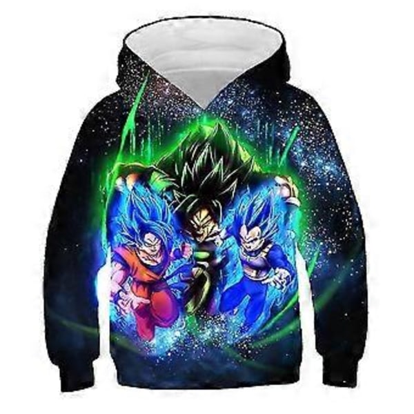 Børn Drenge Piger Dragon Ball Hættetrøje Langærmet Sweatshirt Hætte Pullover Sportstop Gaver Til 5-10 År -NMAOV(7-8 År F)