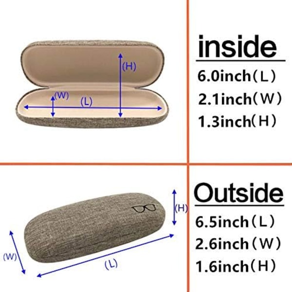 Case,(4 delar) Unisex Hard Shell Glasögonfodral Prot