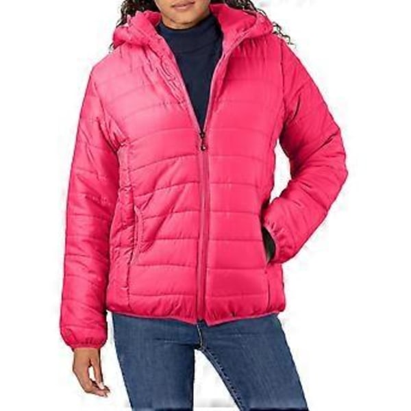 Lätta Vadderade Höst Vinter Jackor Damjackor Med Huva Ultralätt Quiltad Puffig Enfärgad Kappa för Varm Ankdunsjacka (XL blå)