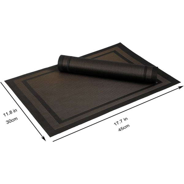 Sort 5-delt spisebordssæt PVC skridsikkert vaskbart og varmebeskyttende