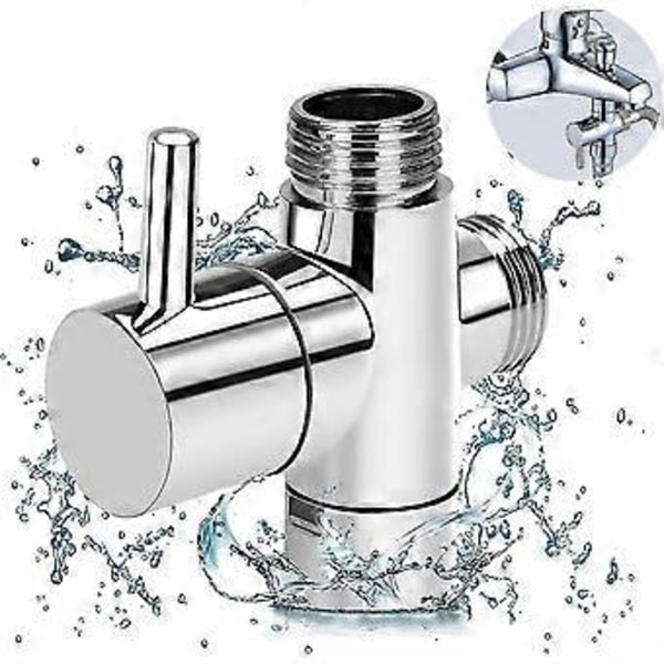 3-veis Bryterventil Kranadapter G1/2 Tomme - Dusj T-adapter, Messing Diverter For Kran For Hånddusj/YY