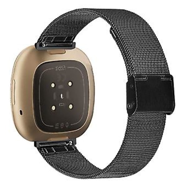 Metallband till Fitbit Versa 4 / Sense 2 (Svart)