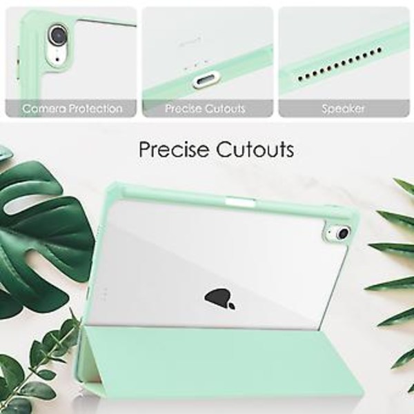 3-delt Smart Lærtablettveske For iPad Air 11 2024 (Mintgrønn)