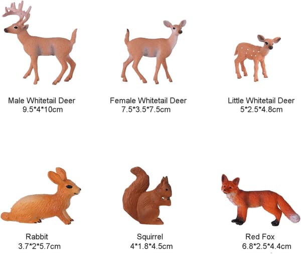 Sett med 6 plastskogdyrfigurer for vitenskapsprosjekter, Lear