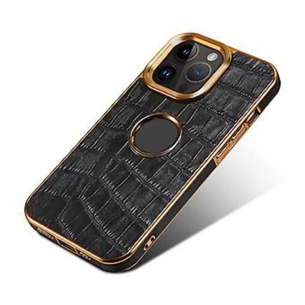 Denior Krokodille-Tekstureret PU-Etui til iPhone 14 Plus (Sort)