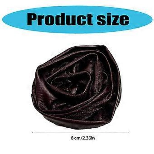 PU Läder Ros Brosch 3D Blomma Nål Mjuk PU Textur Modeaccessoar Läder Ros Nål Lämplig för Stilfulla Kläder Mörkbrun (Mörkbrun)