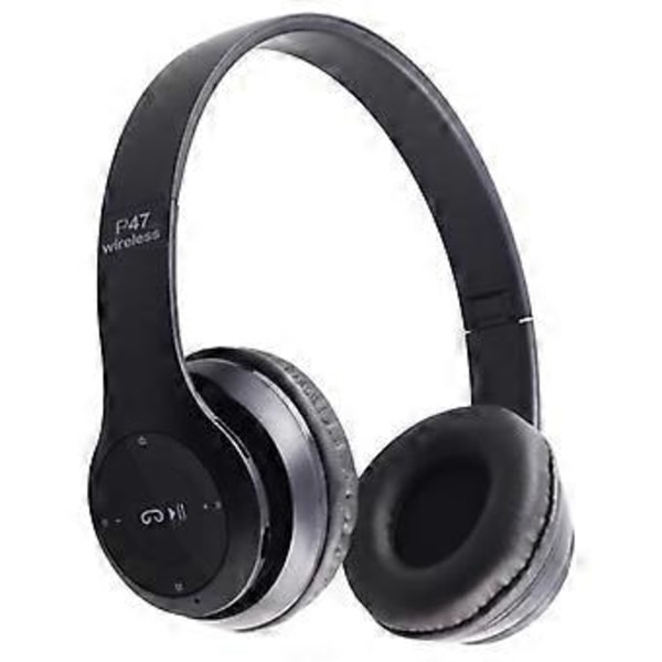 Trådlöst Bluetooth Headset Hörlurar Vikbara Stereo Super Bass Hörlurar (Svart)