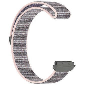 Kompatibelt för Fitbit Ace LTE Barnklocka Armband Rund Svans Flätad Nylon Armrem (Rosa)