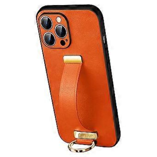SULADA Fashion Series for iPhone 15 Pro Max Etui PU+PC+TPU Telefondeksel med Stropp Stativ (Stil F)
