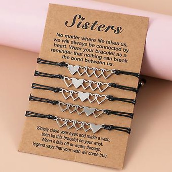 5x Systerarmband Set Par Vänskap för Kvinnor Män Barn Vuxna Bästa Vän