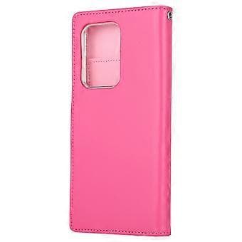 Lærveske for Galaxy S20 Ultra (Rosa rød)