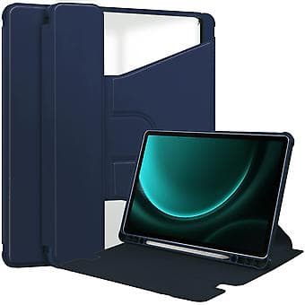 Smart Lærveske For Samsung Galaxy Tab S9 FE+ (Mørkeblå)