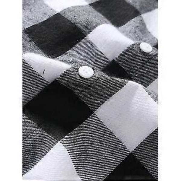 Langærmede herreskjorter, ternede skjorter (2XL Rød)