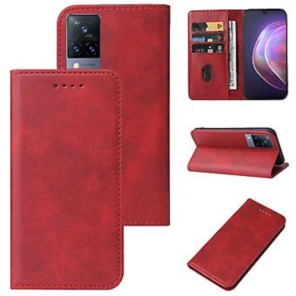 Läderfodral för vivo V21 5G (Röd)