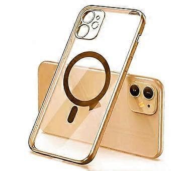 magsafe magnetisk gennemsigtigt etui kompatibelt med iphone 13 pro max, 13 pro, 13/13mini, guld (iPhone 13 Mini)