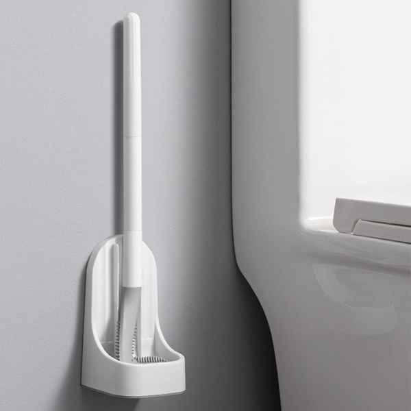1 STK Hvid Silikone Toiletbørste Golf Club Design, Fleksibel TPR Br