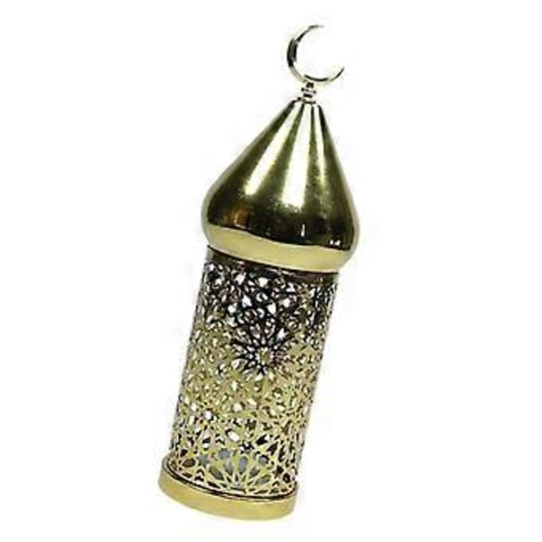 Lyslykt Ramadan Dekor Midtpunkt Ornamentert Praktisk Dekorativ Lysestake Lampe for Arrangementer Veranda Innendørs Utendørs (M Høyre vendt måne)