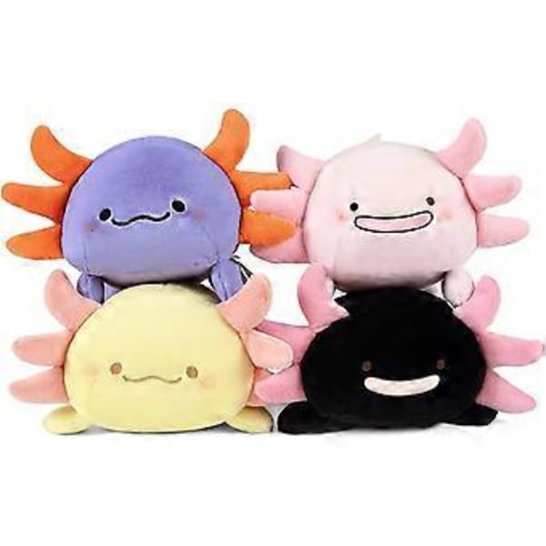 Söt Axolotl Plyschkudde Mjuk Salamander Fylld Djurleksak Kawaii Plushie Dockor Presenter till Barn Lila 7,8 tum
