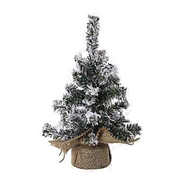 Flocked Juletre Kunstig Juletre Skrivebord Julatre Mini Juletre for Hylle Hjem Halloween Butikk Utstillingsvindu (20 cm)