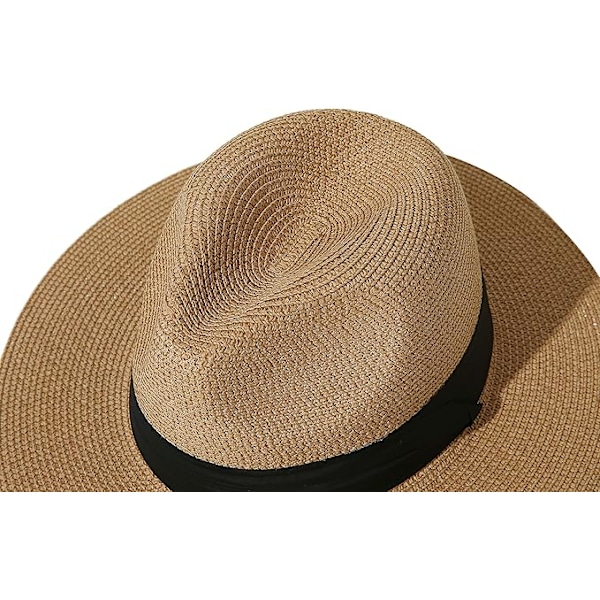 Dam UPF50 Vikbar Sommar Halmhatt Bredbrättad Fedora Solstrand