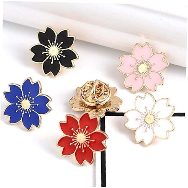 5 st Alloy Brosch Blom Brosch Pin Körsbärsblommor Söt Bröst P