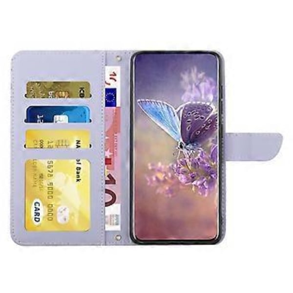Til Samsung Galaxy F34 5G/M34 5G PU Læder Trykt Etui Tegnebog Stativ Telefon Cover med Håndledsrem (Stil E)
