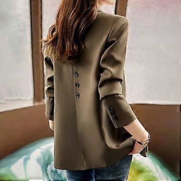Stilfuld dameblazer til forår/efterår (4XL sort)