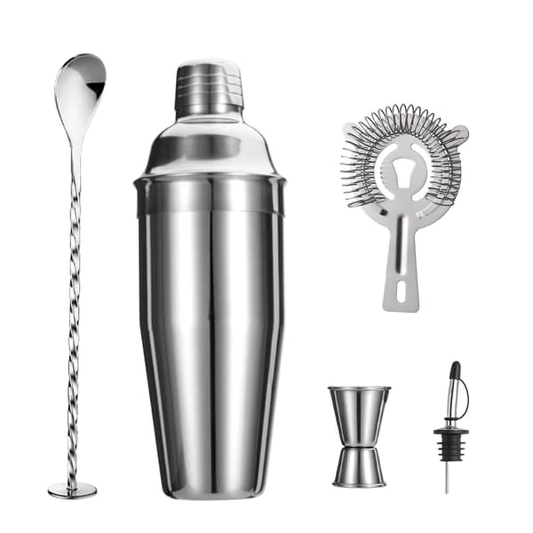 5-delt Boston Shaker Sæt, 750 ml Rustfrit Stål Shaker Værktøjssæt