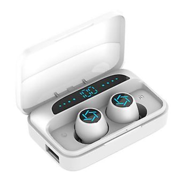 Bluetooth 5.0 TWS -nappikuulokkeet, vedenpitävät, melua vaimentavat, langattomat kuulokkeet 2020 (valkoinen)