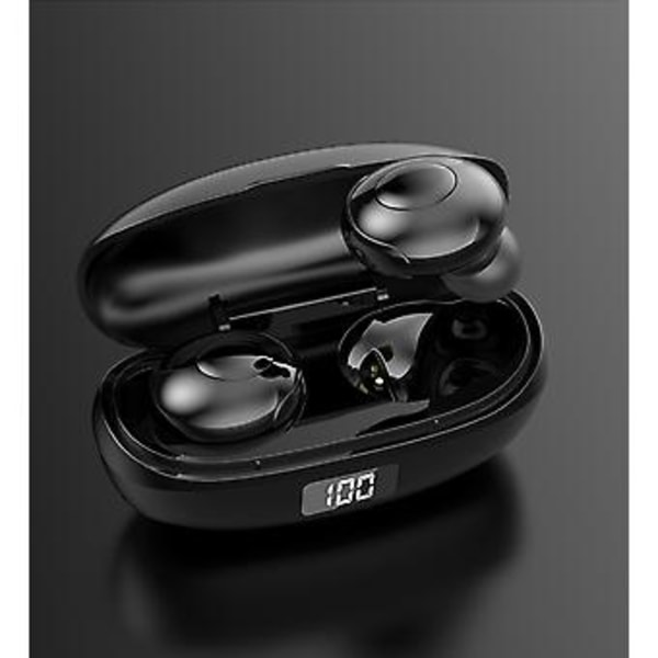 Bluetooth 5.0 Headset TWS Trådløse Hodetelefoner Ørepropper Støyreduserende Vanntett (Svart)
