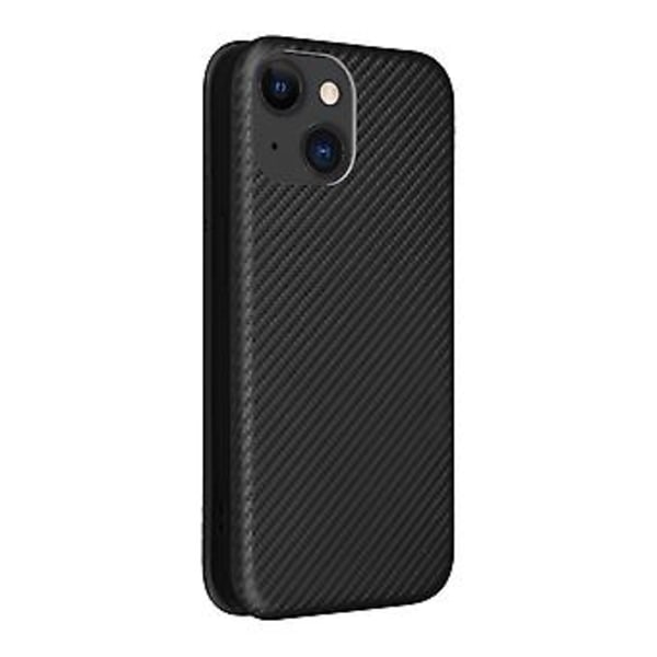 Læder Telefon Cover til iPhone 15 Plus (Sort)