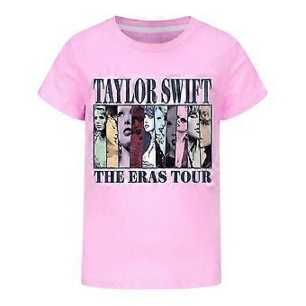 9-16 År Barn Ungdomar Pojkar Flickor Taylor Swiftie Tryck T-shirt Sommar Vardagliga Toppar (15-16 År Rosa)