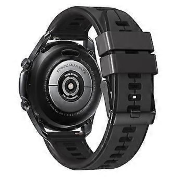 Silikonarmband till klocka 22mm (Kolgrå Svart)