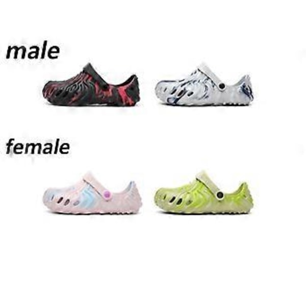 Crocs för vuxna, Strandtofflor, Sommartofflor för vuxna par, Crocs för män och kvinnor (46 svart)