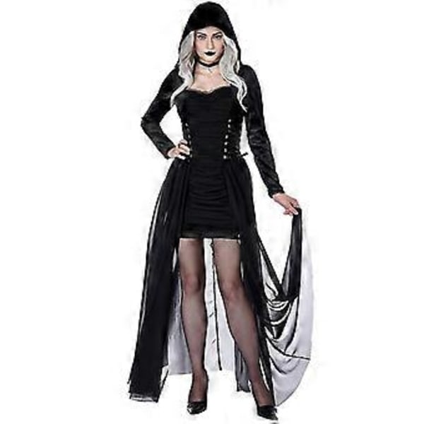 Naisten Joulu Halloween Noita Juhla Hupullinen Aikuisten Vampyyri Mekko (L)
